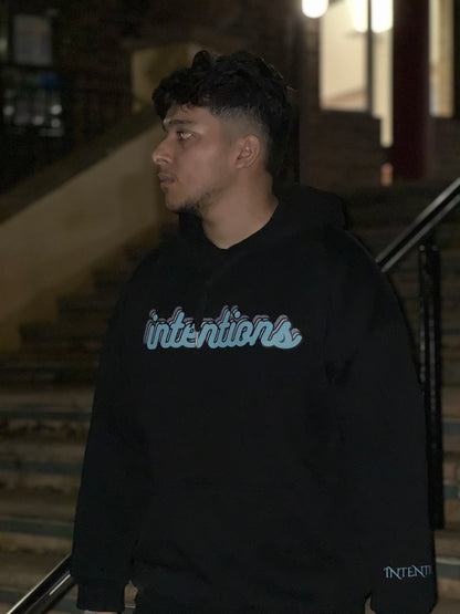 Fleece Hoodie V1 - Black and Blue