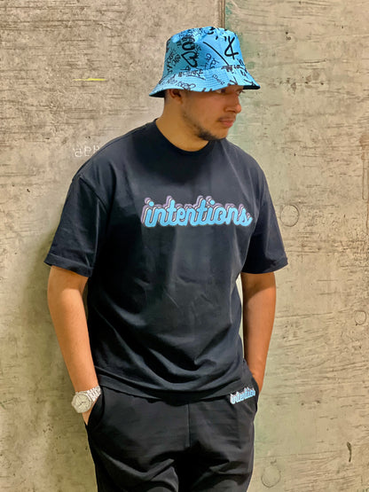 Summer Fleece Tee V1 - Black and Blue